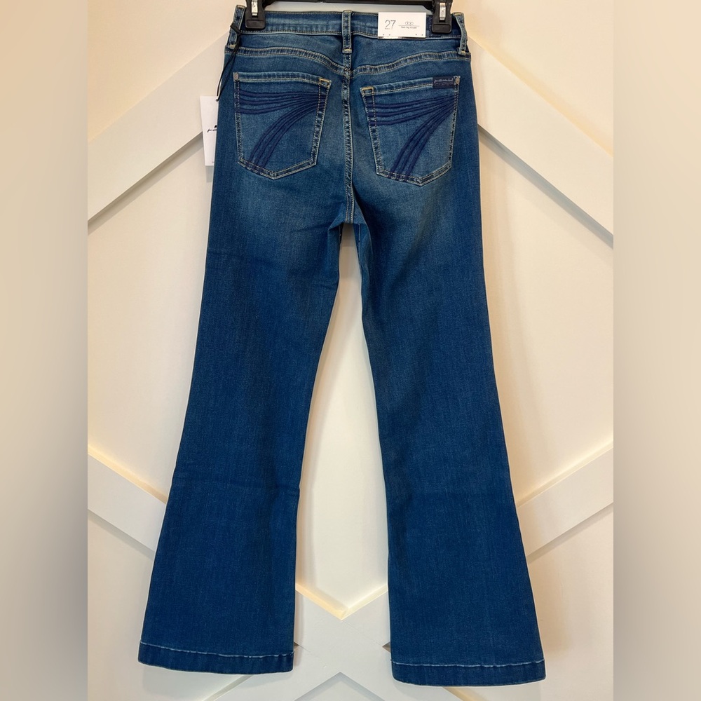 7 For All Mankind Dojo Original Jeans Women Flare Leg Trousers Size 27 NWT 7FAMK - Picture 6 of 9